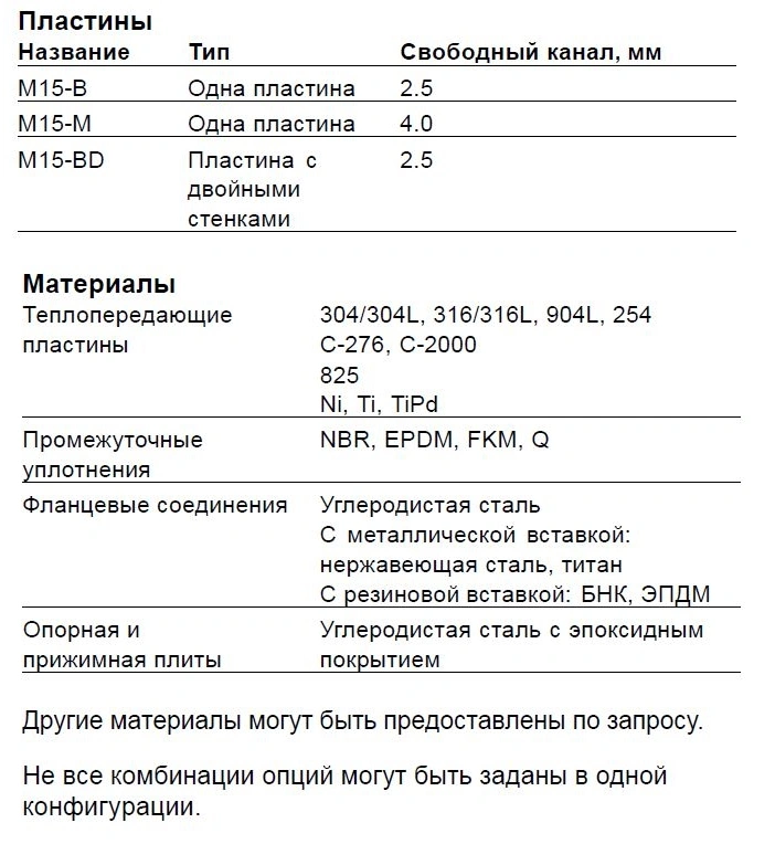 Теплообменник M15-BFM, M15-BFG, M15-BFD, M15-MFM, M15-MFG, M15-MFD, M15-BDFM, M15-BDFG