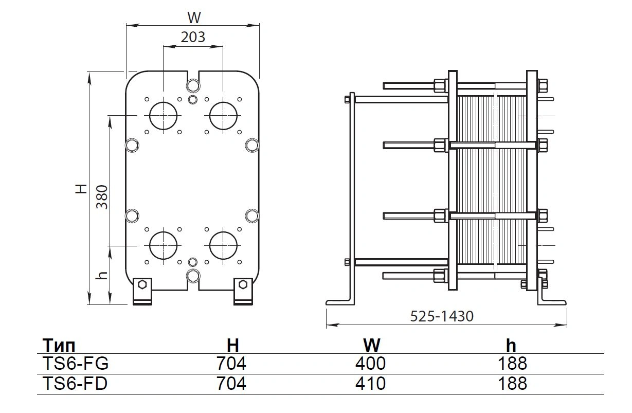 Разборный пластинчатый теплообменник Alfa Laval TS6-MFG