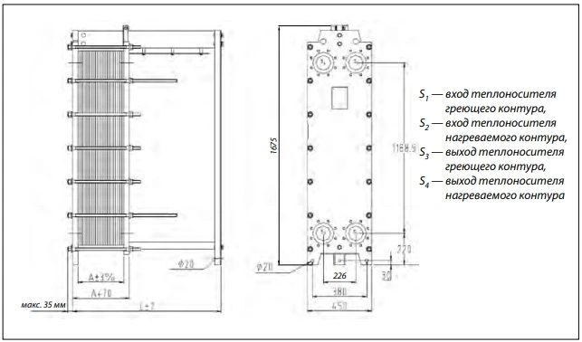 Характеристики теплообменника Danfoss XGC-X042