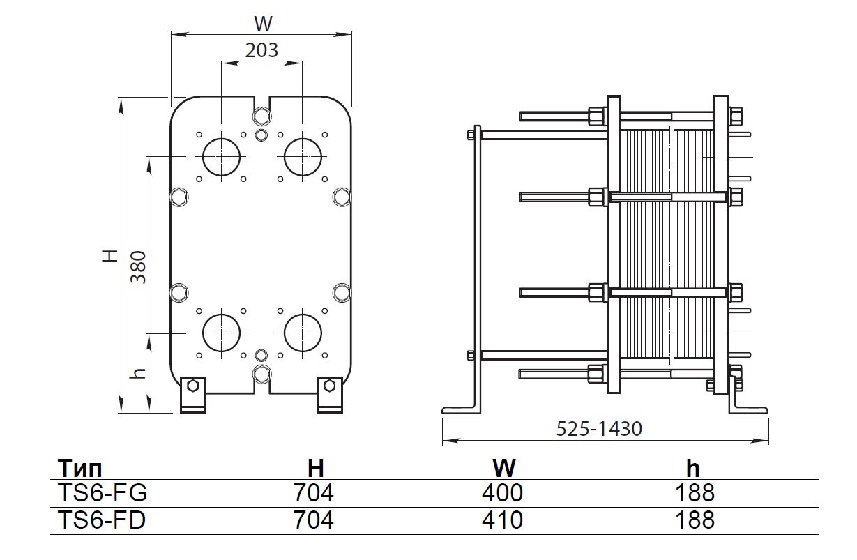 Разборный пластинчатый теплообменник Alfa Laval TS6-MFG