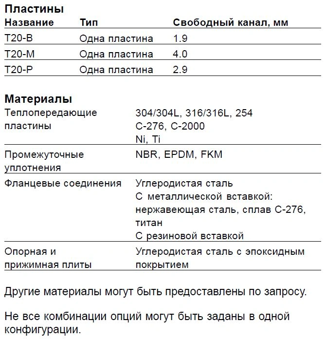Теплообменник T20-BFM, T20-BFG, T20-BFS, T20-MFM, T20-MFG, T20-MFS, T20-PFM, T20-PFG, T20-PFS